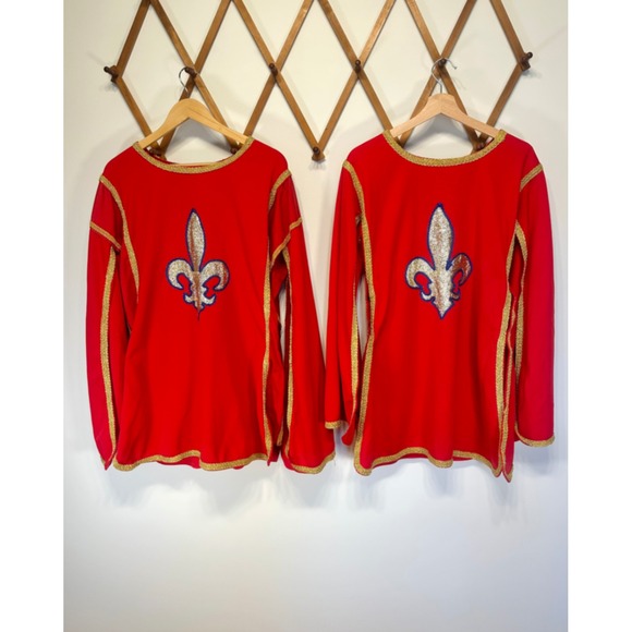 Alexander’s Costume Other - Two Vintage 80s Medieval Knight Musketeer Halloween Costumes Red Gold Tunics